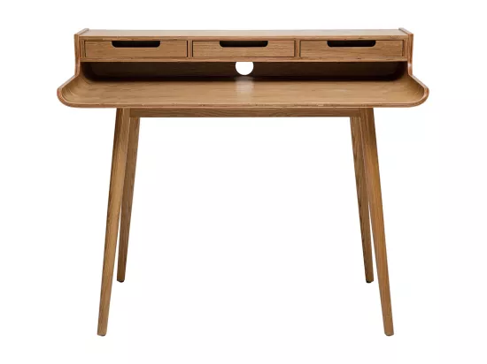 Bureau avec rangements scandinave bois clair L110 cm OPUS