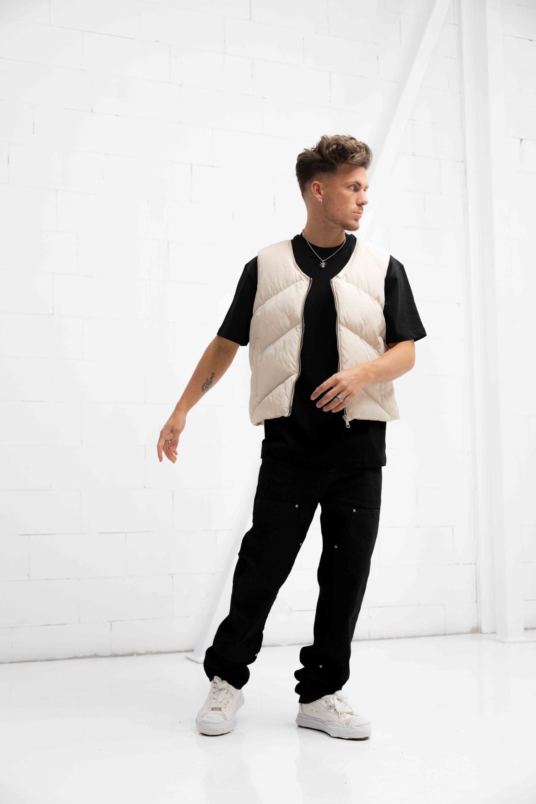 Equalité Diagonal Bodywarmer Heren Gebroken Wit