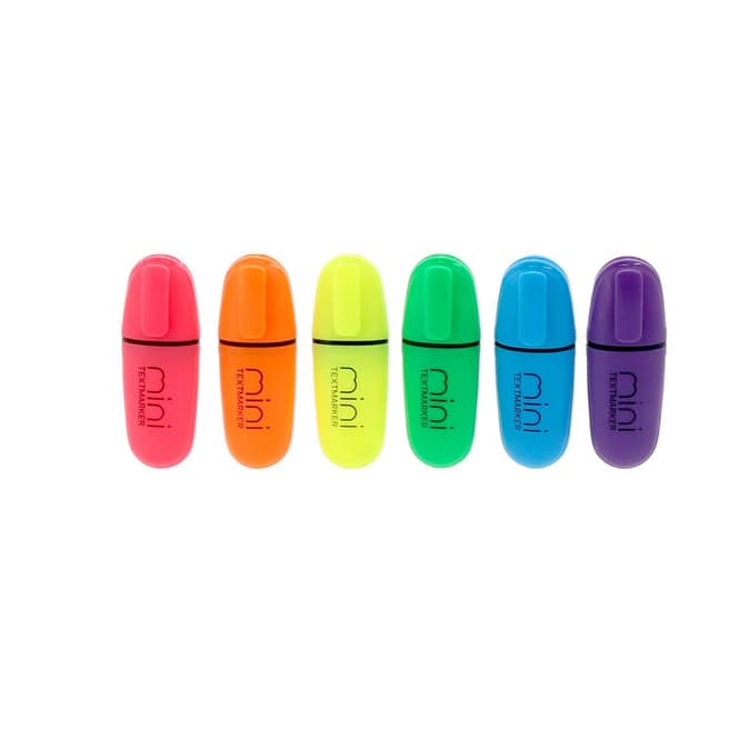 6 Neon Mini Textmarker