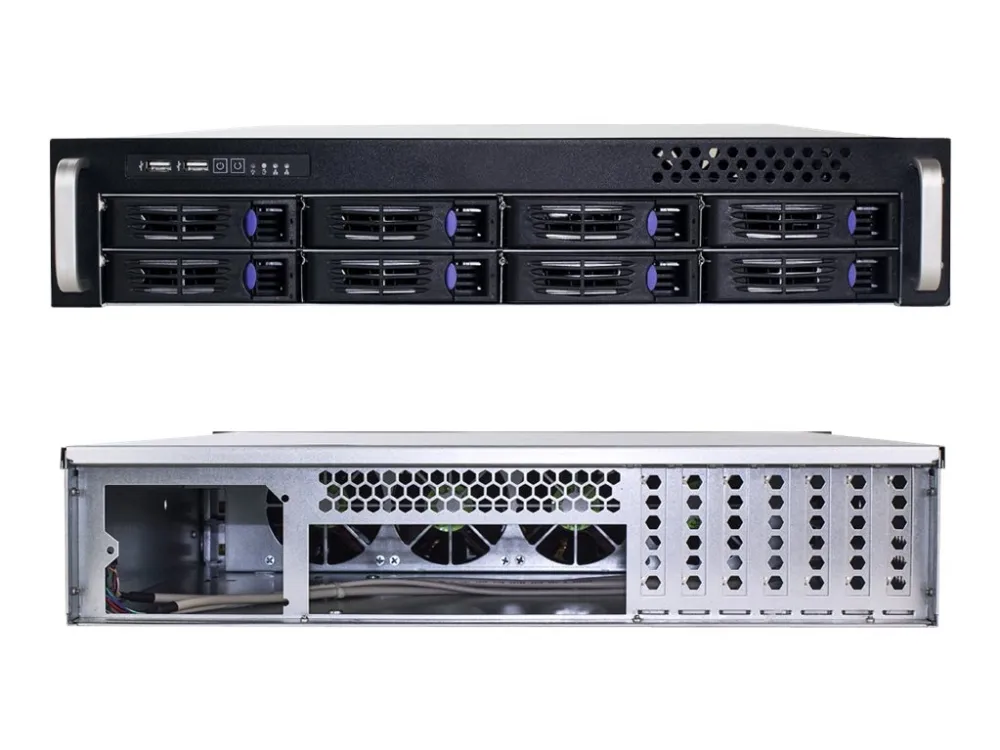 FANTEC SRC-2080X07 - Rack-monterbar - 2U - SSI CEB - SATA/SAS - hot-swap - sort anodiseret aluminium, sølvanodiseret aluminium - USB