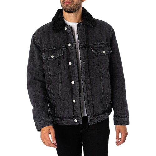 Schott - Chaqueta Vaquera De Sherpa Gris