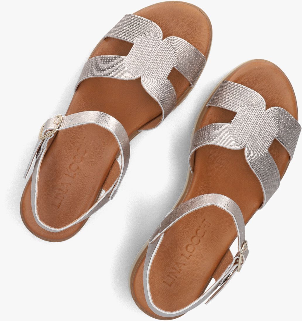 goudkleurig lina locchi sandalen met hak 8224