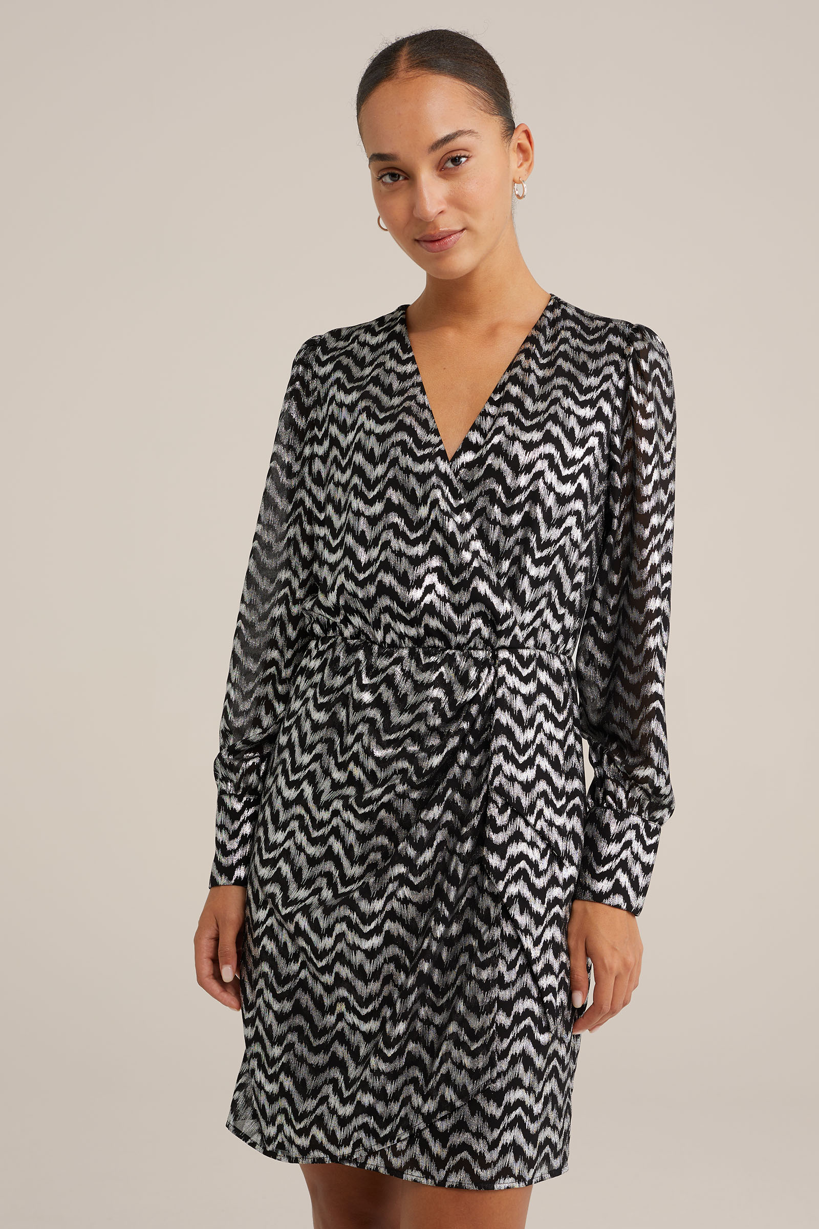 jurk met dessin WE Fashion Zwart
