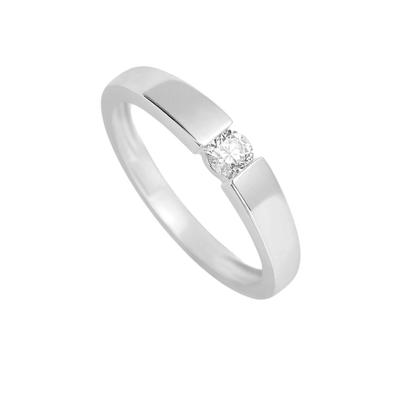 Bague Femme - Or 18 Carats - Diamant 0,18 Carats