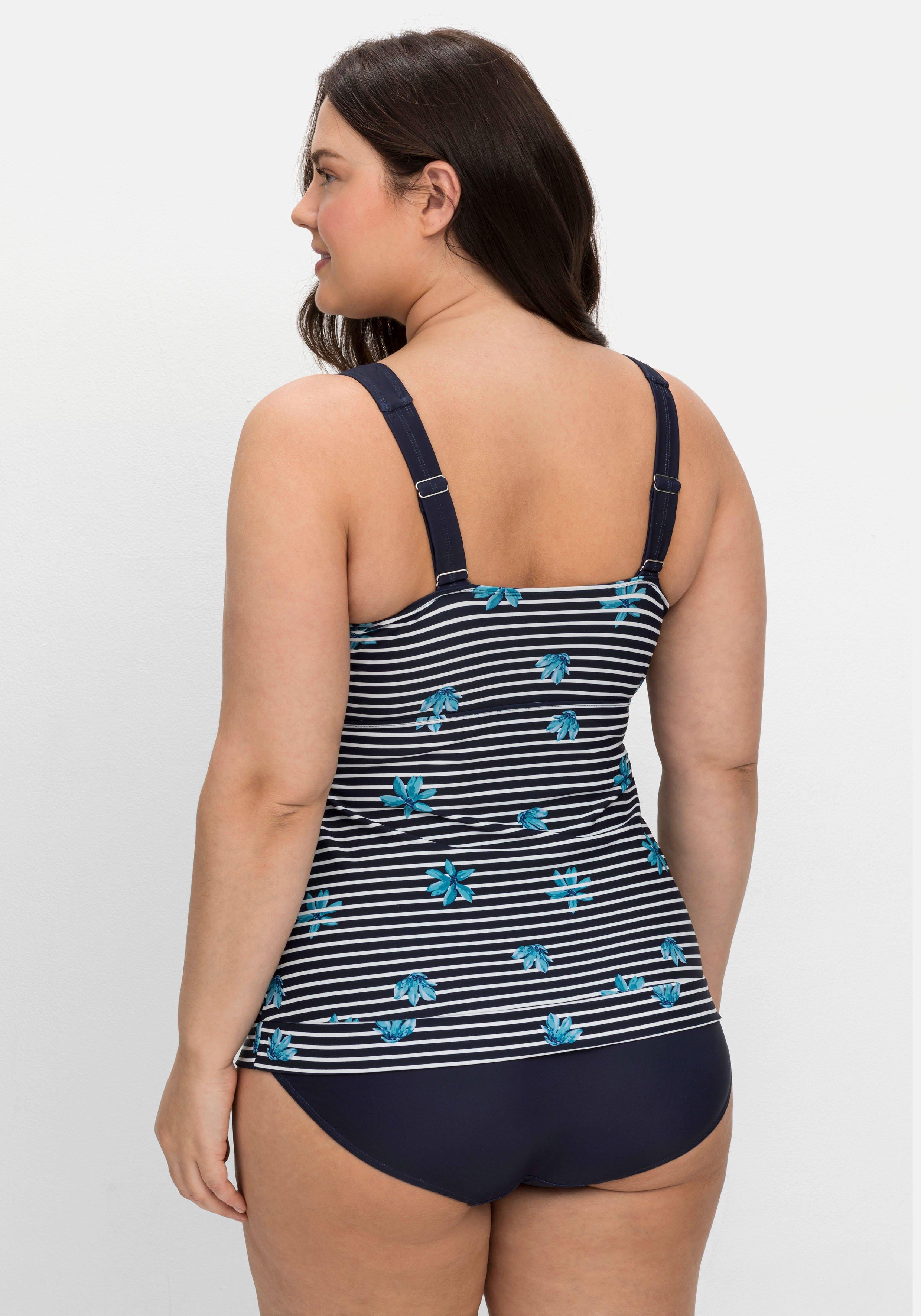 Gestreiftes Tankini-Top mit Shaping-Einsatz