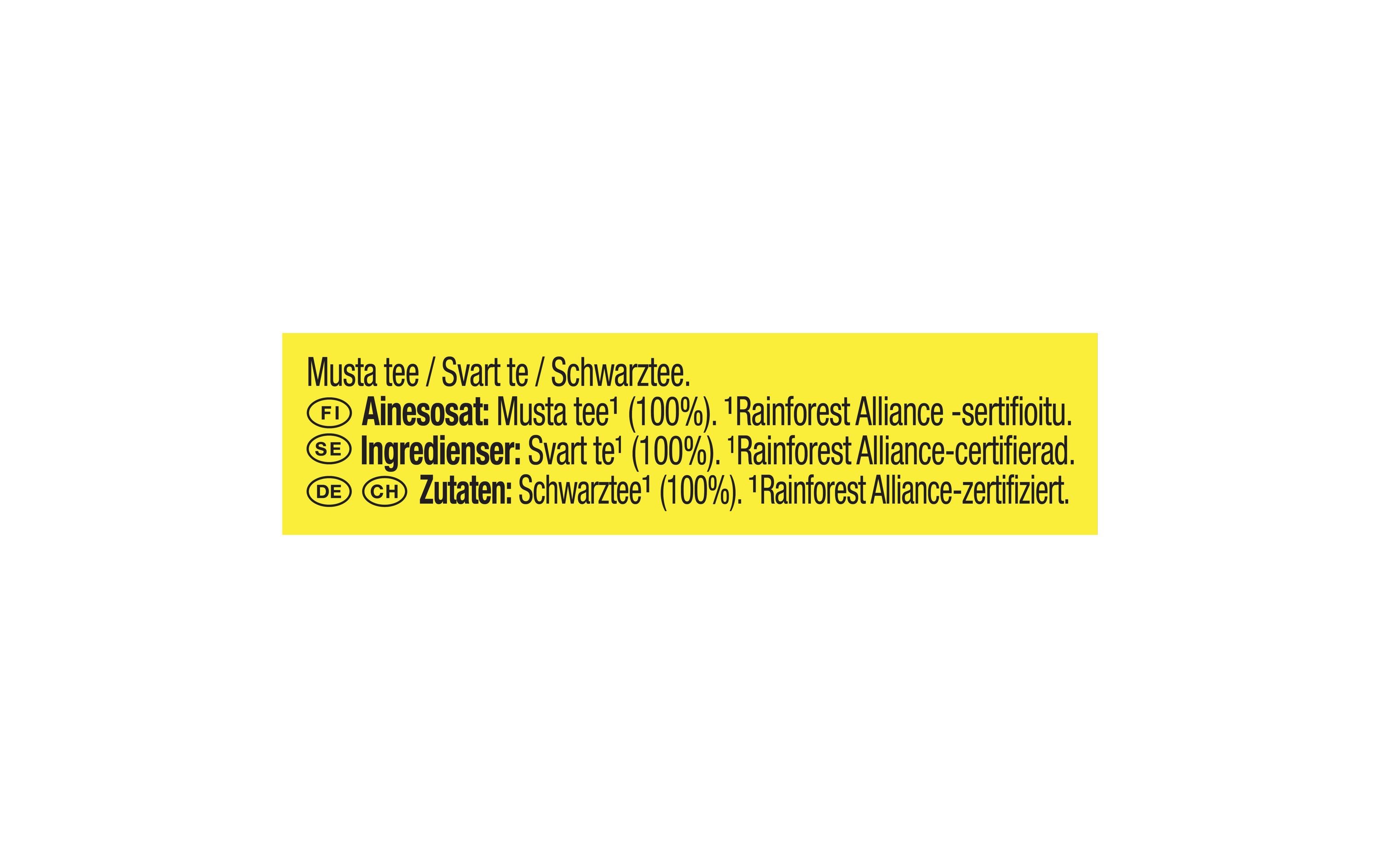 Teebeutel Yellow Label Schwarztee 20 StückKräftiger, intensiver Schwarztee
