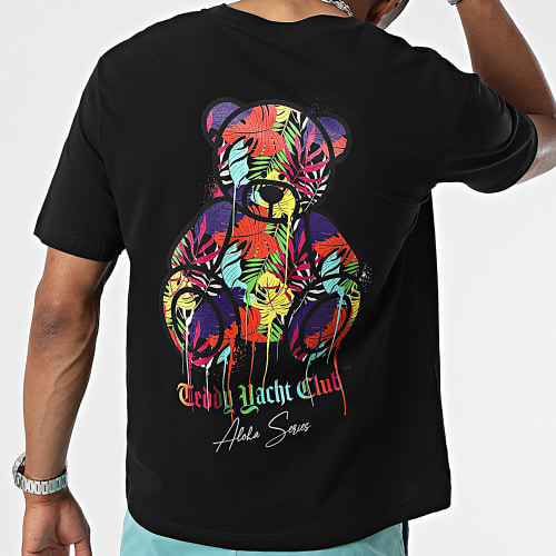 Tee Shirt Oversize Large Aloha Series Back Noir