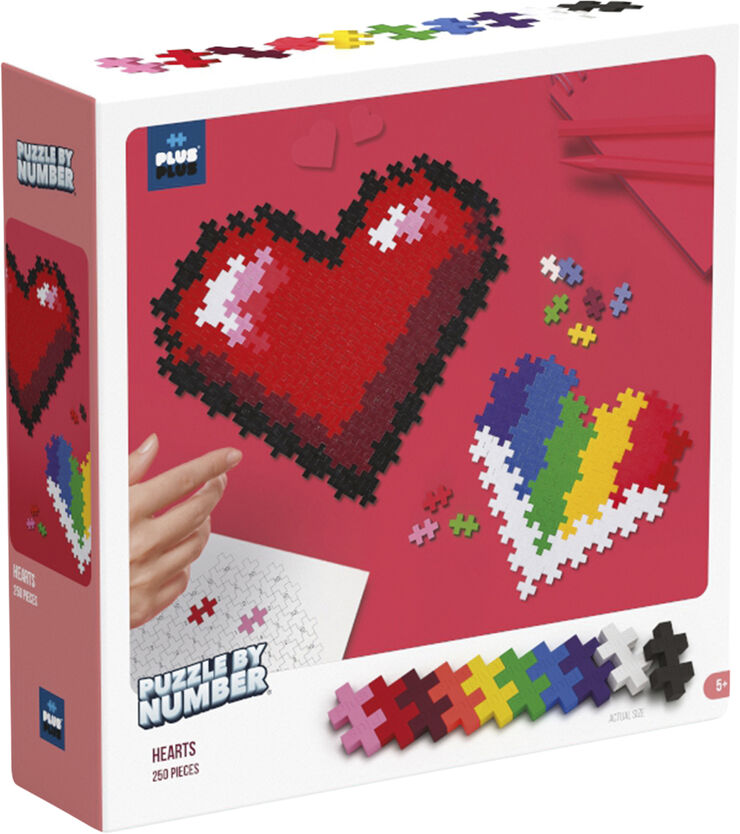 PLUS-PLUS Puzzel by Number Hearts