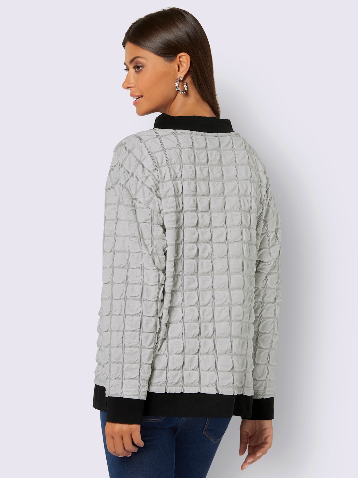Sweat-shirt jacquard en jersey tendance