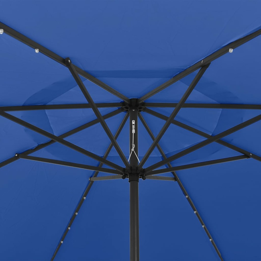 Parasol d'extérieur avec led et mât en métal 400 cm bleu