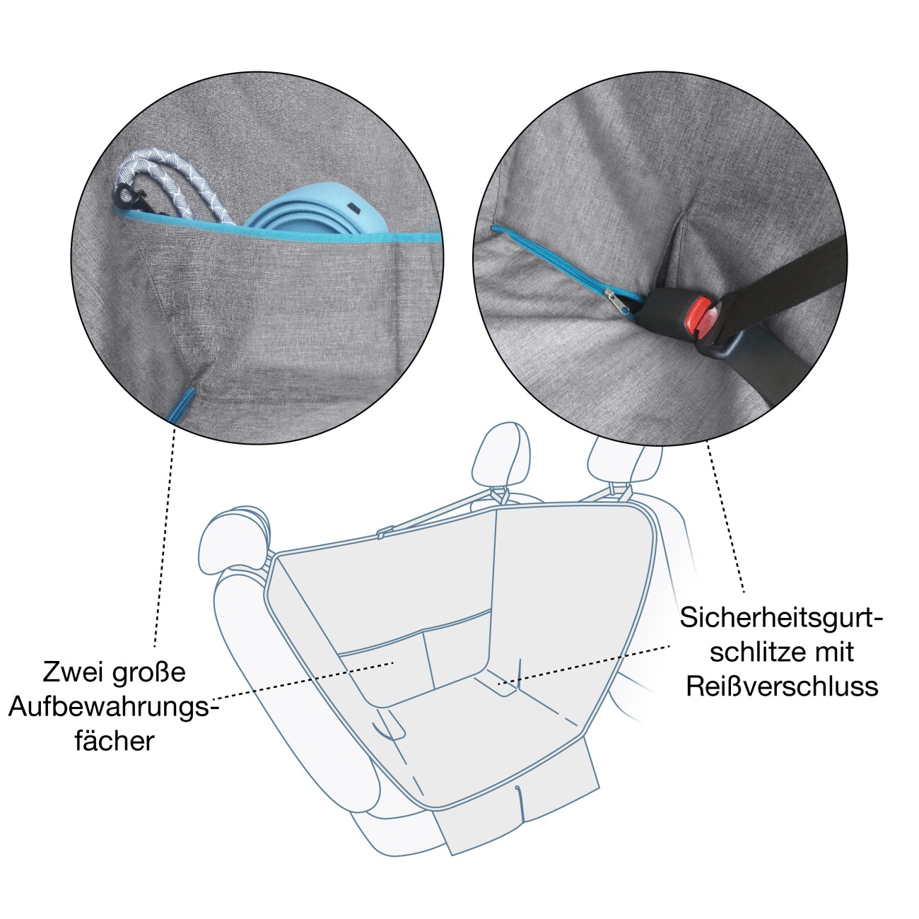 Kurgo Halbhängematten-Sitzbezug für Hunde, Grau
