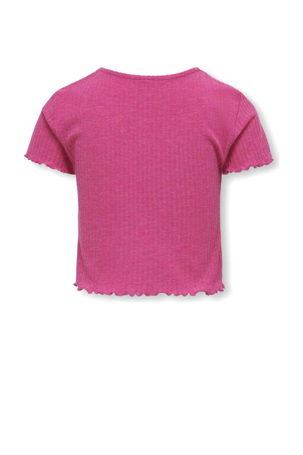 ONLY ribgebreid T-shirt KOGNELLA donkerroze