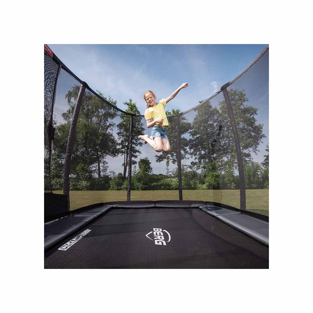 Bergtoys Berg Ultim Champion Trampolin InGround 330 cm, Sicherheitsnetz Deluxe