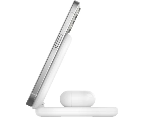 Belkin 2-in-1 Magnetic Foldable Wireless Charger with Qi2 15W, white