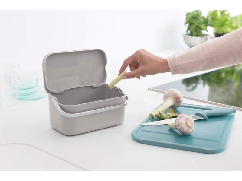 Brabantia Komposteimer 1.8 l, Grau Eimer