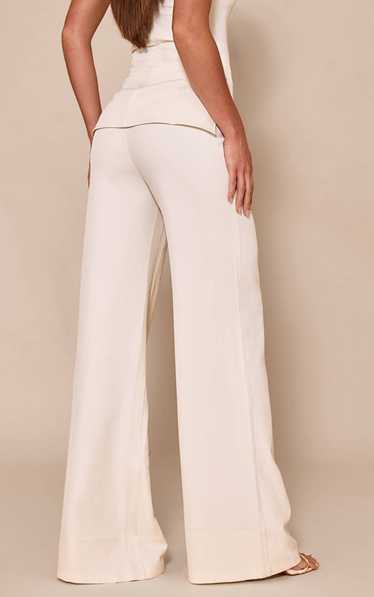 Amande Pantalon Taille Haute Coupe Large Ajusté Pour Grande Taille
