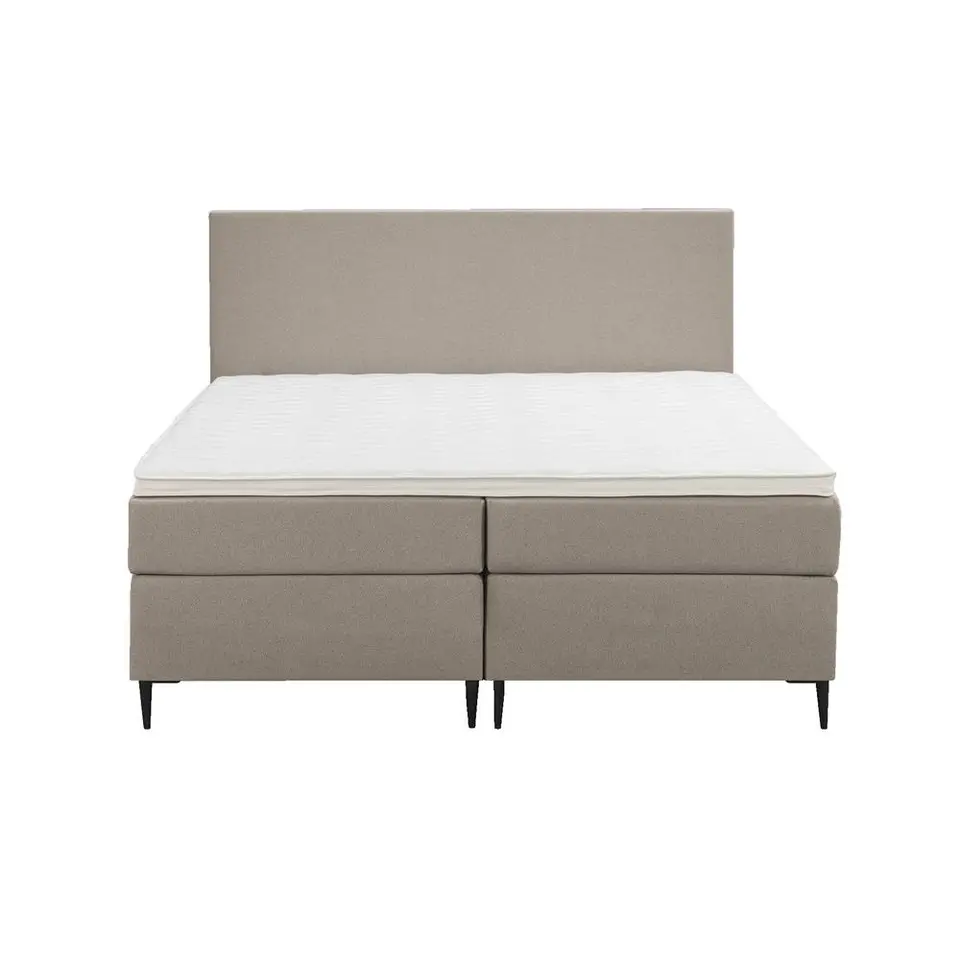 Boxspring Liv egaal - beige - 160x200 cm - slanke poot