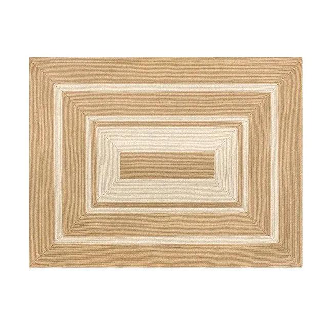 Modern Natural Jute Oval Rectangular Rug | Minimal Hand Woven Durable Mat Carpet