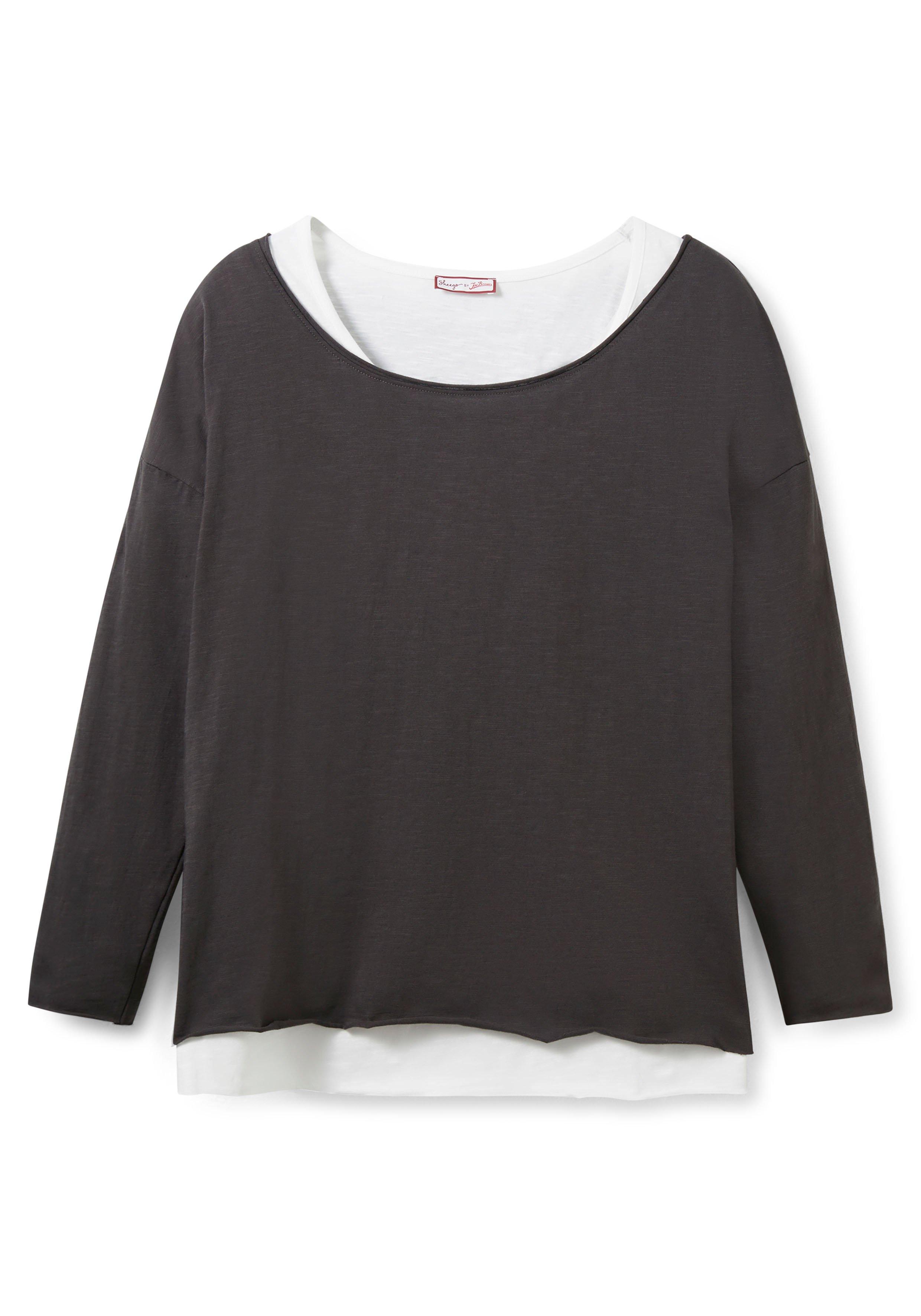 Langarmshirt im Layeringlook, mit Rollkanten