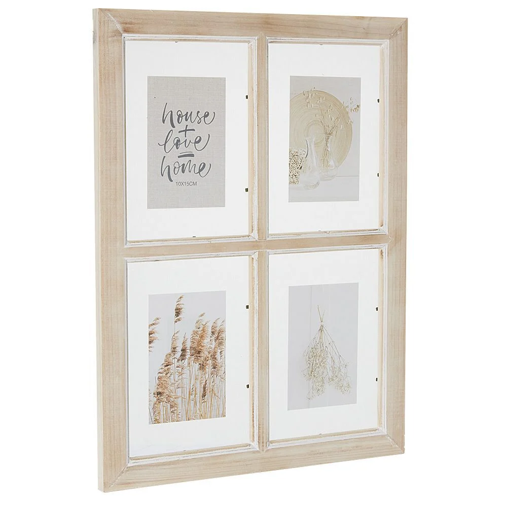 Cadre photo design Fenêtre en bois 4 vues