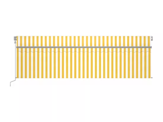 Auvent rétractable automatique avec store 5x3 m Jaune et blanc