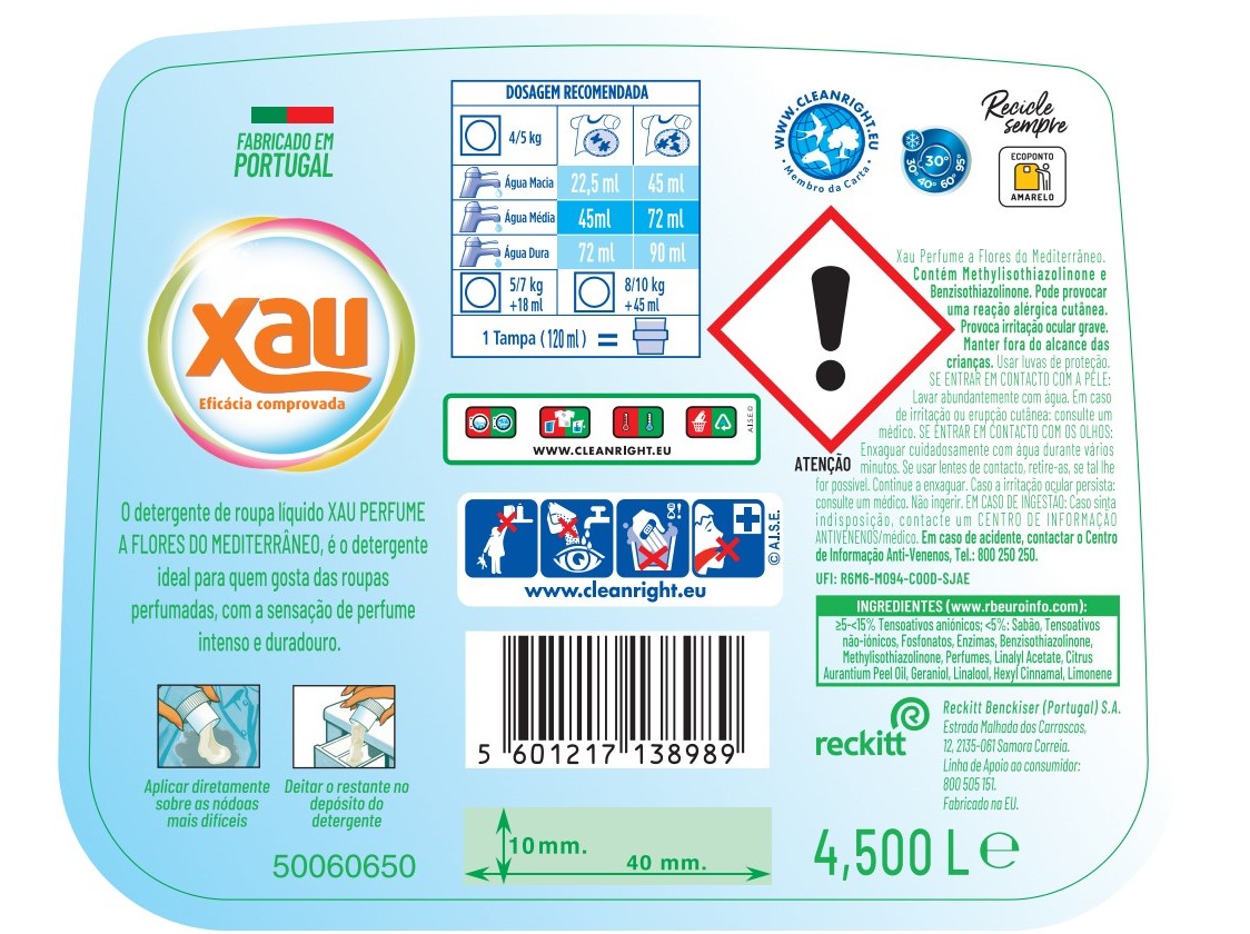 DETERGENTE ROUPA MÁQUINA LIQUIDO XAU FLORES DO MEDITERRÂNEO 100D