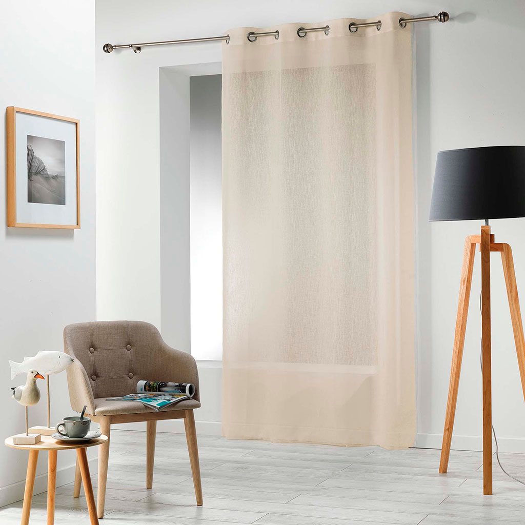 Voilage à œillets polyester CARLIN lin 140x240cm