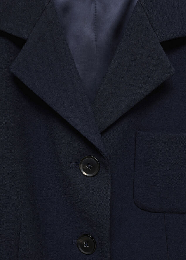 MANGO Cropped jacket with buttons Navy