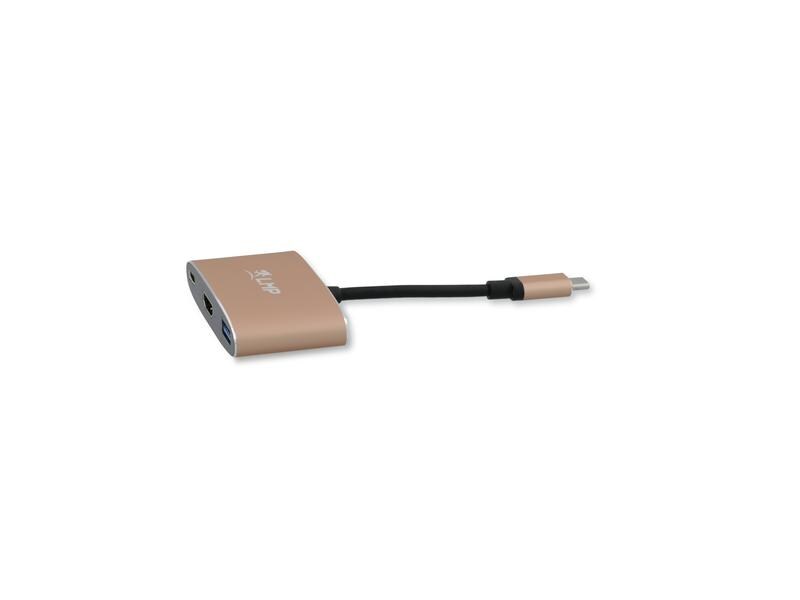 LMP Multiadapter USB Type-C - HDMI/USB 3.0/USB Type-C, Gold LMP USB-C Multiport Adapter HDMI - 3-Port USB-C Multiport Adapter mit HDMI, USB 3.0 und USB-C