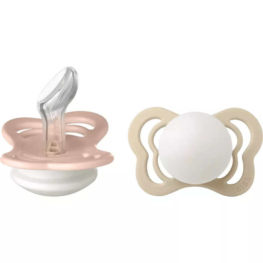 BIBS® Schnuller Couture Blush und Vanilla Glow Silikon 0-6 Monate, 2 Stk.