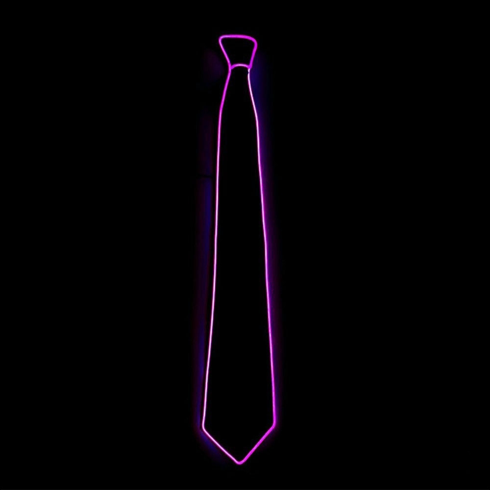 Partykrawatte mit LED Beleuchtung und Batterie Box - Violett