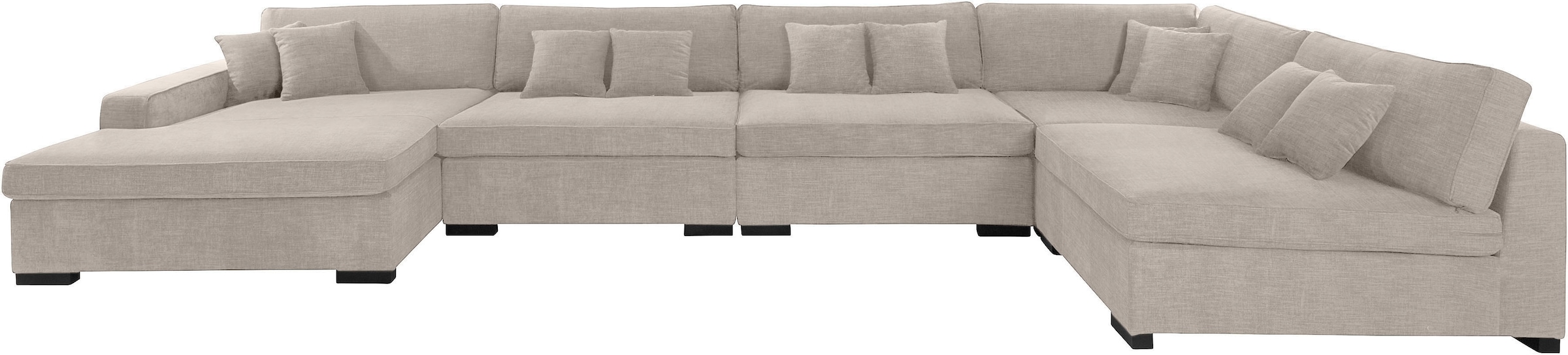 Home affaire Wohnlandschaft »Skara XXL U-Form« Lounge-Sofa XXL mit Federkern-Polsterung, in vielen Bezugsvarianten