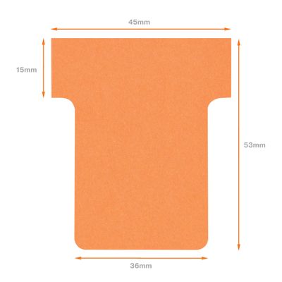 Nobo - 100 Fiches en T - Taille 1,5 - orange