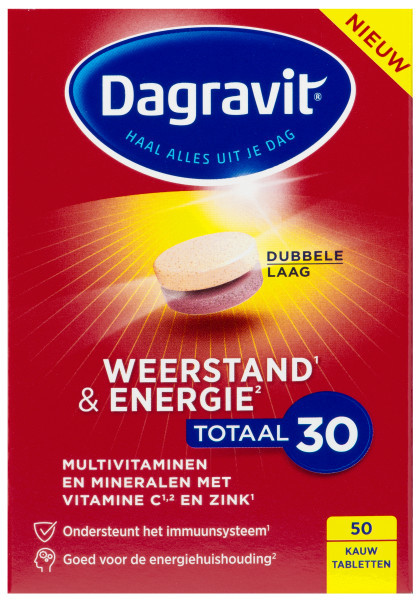 Dagravit Totaal 30 Weerstand & Energie 50 kauwtabletten