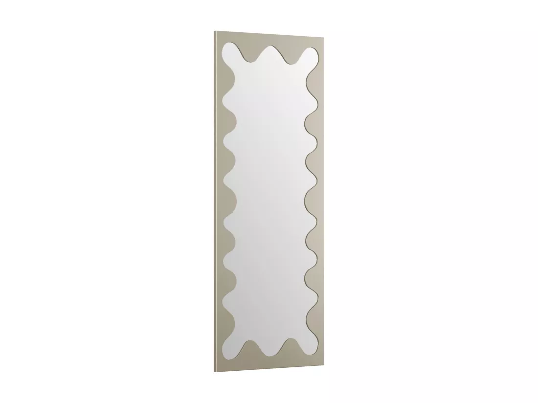 Grand miroir en métal à structure ondulée - L. 70 x H.160 cm - Beige - GANSU
