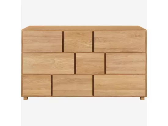 HABITAT - Commode 9 tiroirs en chêne - Naturel - Hanita