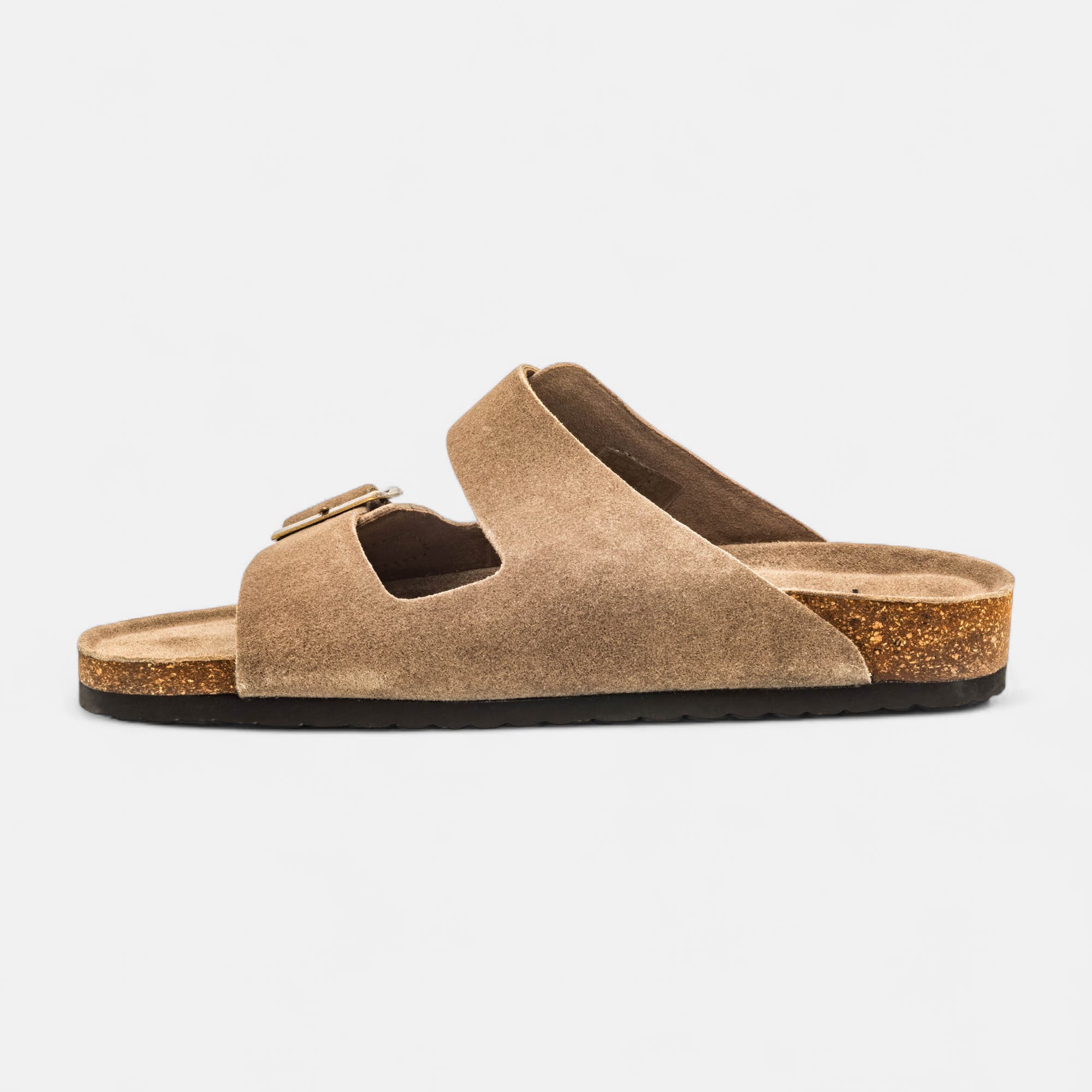 Mules semelle liège Homme en cuir beige