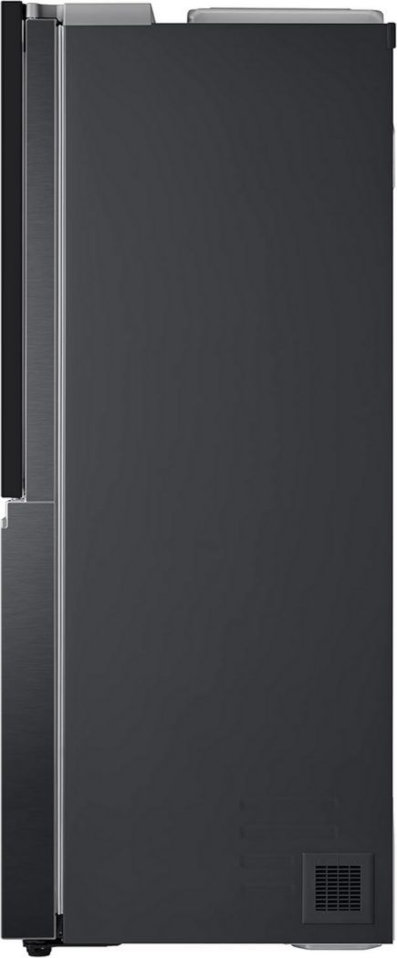 Réfrigérateur combiné LG GSXV91MCAF - Côte à côte, 635 L, InstaView, Total No-Frost, compartiment congélateur, distributeur d'eau et de glaçons UVnano, compresseur à onduleur linéaire, Wi-Fi, noir, classe F