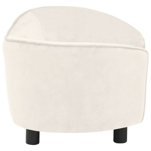 Sofá de pelúcia creme para cães Vidaxl
