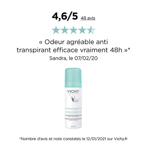 Desodorante Antitranspirante em Spray Vichy 48h, Pacote com 2 x 125ml