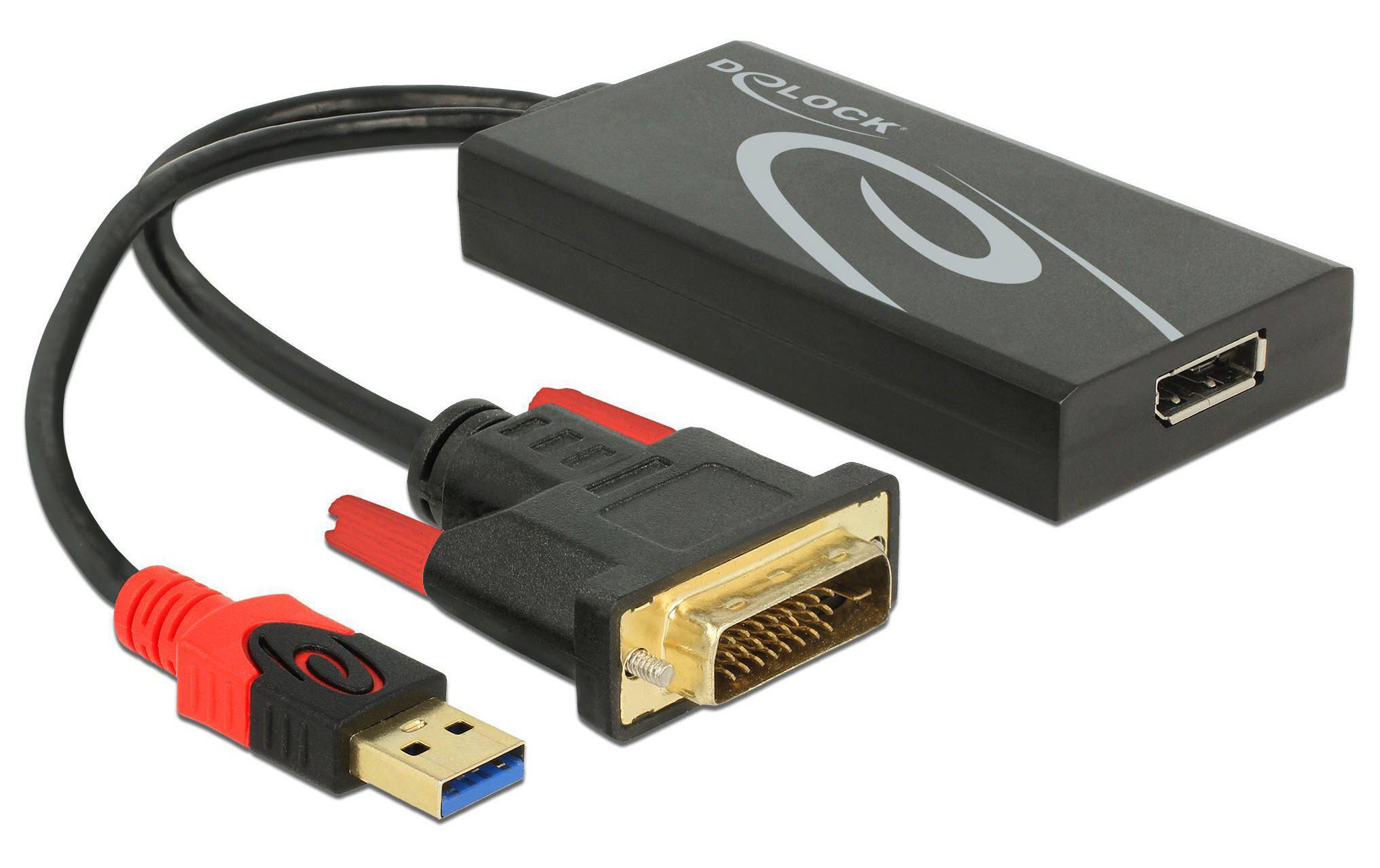 Adapter 4K, 30HZ DVI-D/USB 2.0 - DisplayPortDVI zu Displayport Adapter