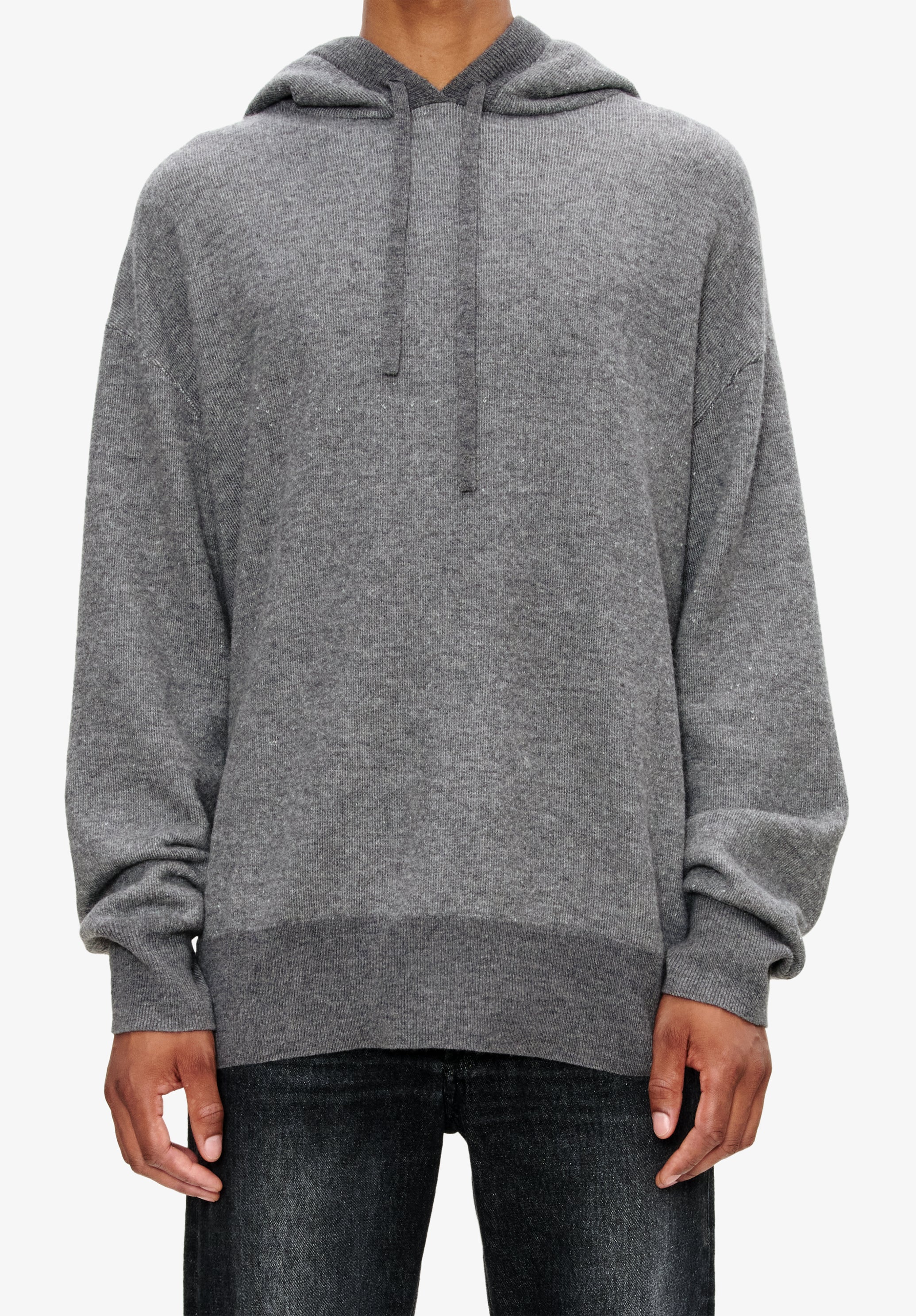 Hoodie unisexe en laine. - Gris chine