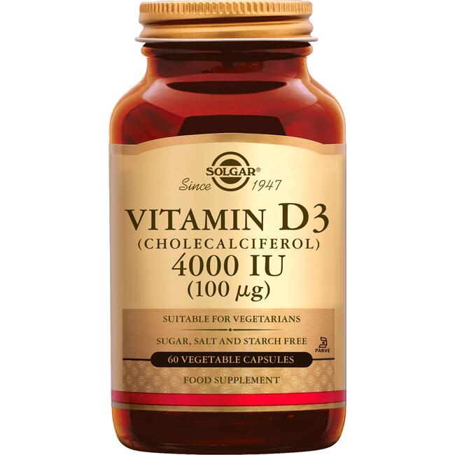 Solgar Vitamin D-3 4000 IU 100 mcg 60 capsules