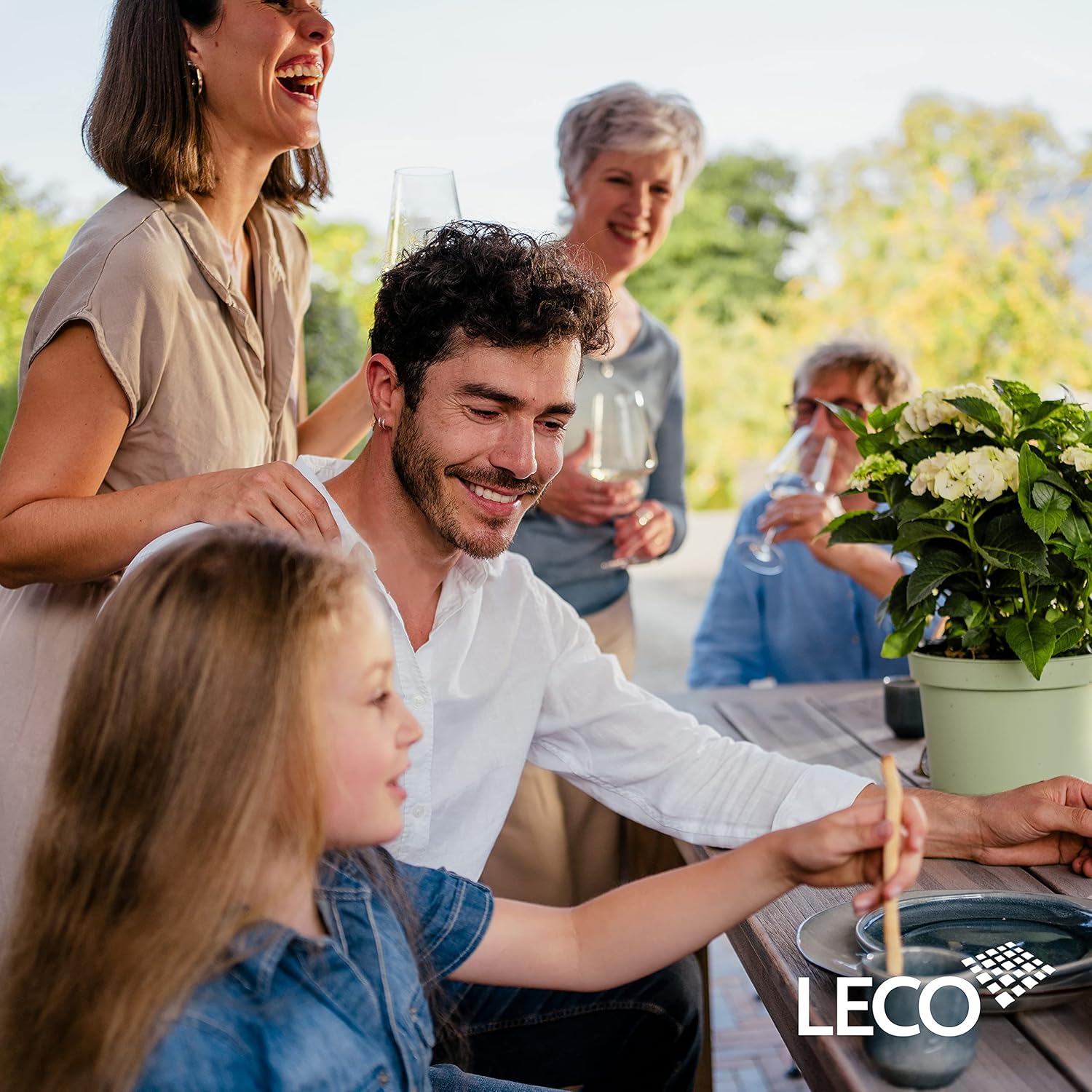 LECO Pavillon Milena – formschöner Gartenpavillon 3,3 x 3,3 m mit verschließbaren Seitenteilen – anthrazit/grau