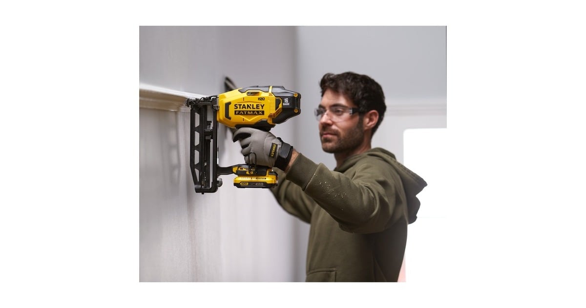 StanleyFATMAX V20 18V 16G Afwerktacker elektrische tacker  (Zwart/geel, Koffer, 2 accu's (2.0Ah) en oplader inbegrepen)