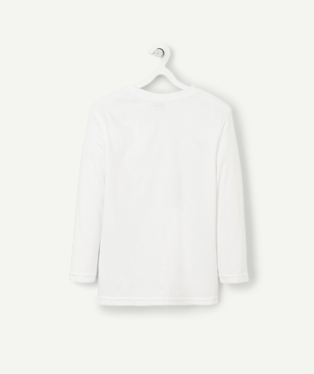 T-SHIRT GARÇON EN COTON BLANC AVEC POCHE