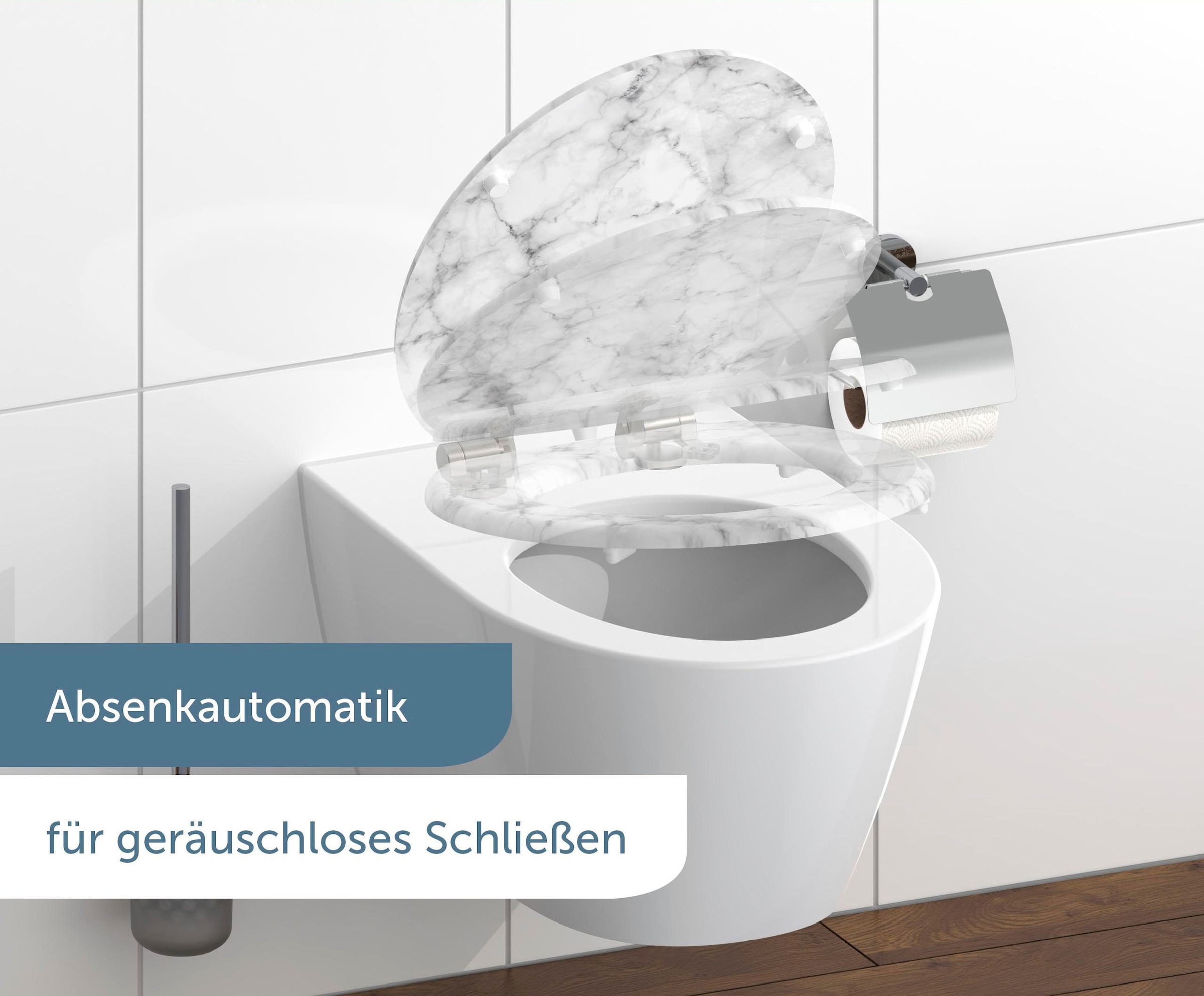 Schütte WC-Sitz »Marmor« Absenkautomatik, Holzkern, Motivdruck, MDF