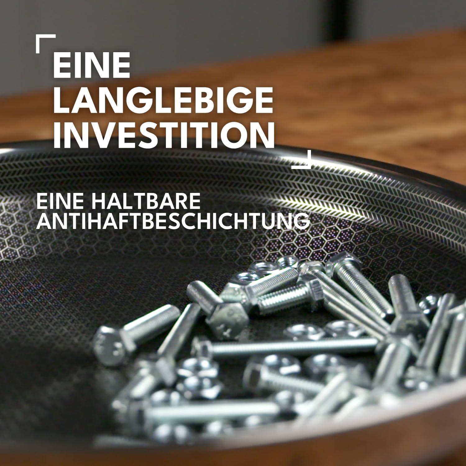 Schmorpfanne 32 cm, 7 l | Bräter mit Hohem Rand | Sautepfanne Induktion für Alle Herdarten | Kratzfeste Antihaft-Oberfläche | 3-Schicht Edelstahl/Aluminium | PFAS-frei
