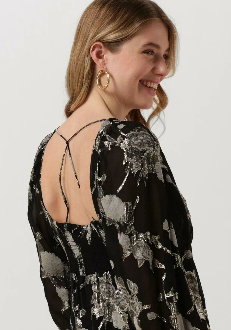 LEVETE ROOM zwarte levete room maxi jurk lr-viva 3 dress