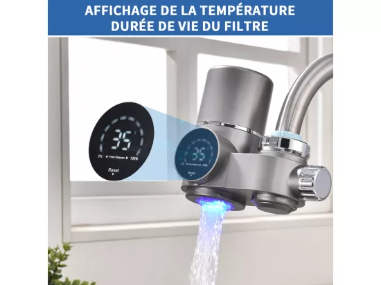 Système filtreur d'eau robinet - Filtre le chlore, les sédiments, l'oxyde, les nitrates, les pesticides. Filtre sur robinet,Convient aux robinets